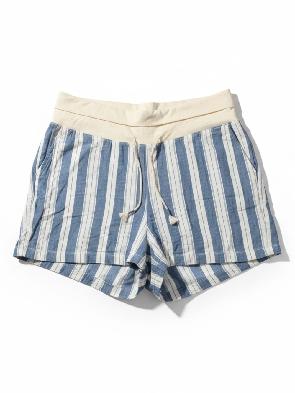 Old Navy Blue & White Striped Lounge Shorts with Cream Waistband XXL TTG - Picture 2 of 3